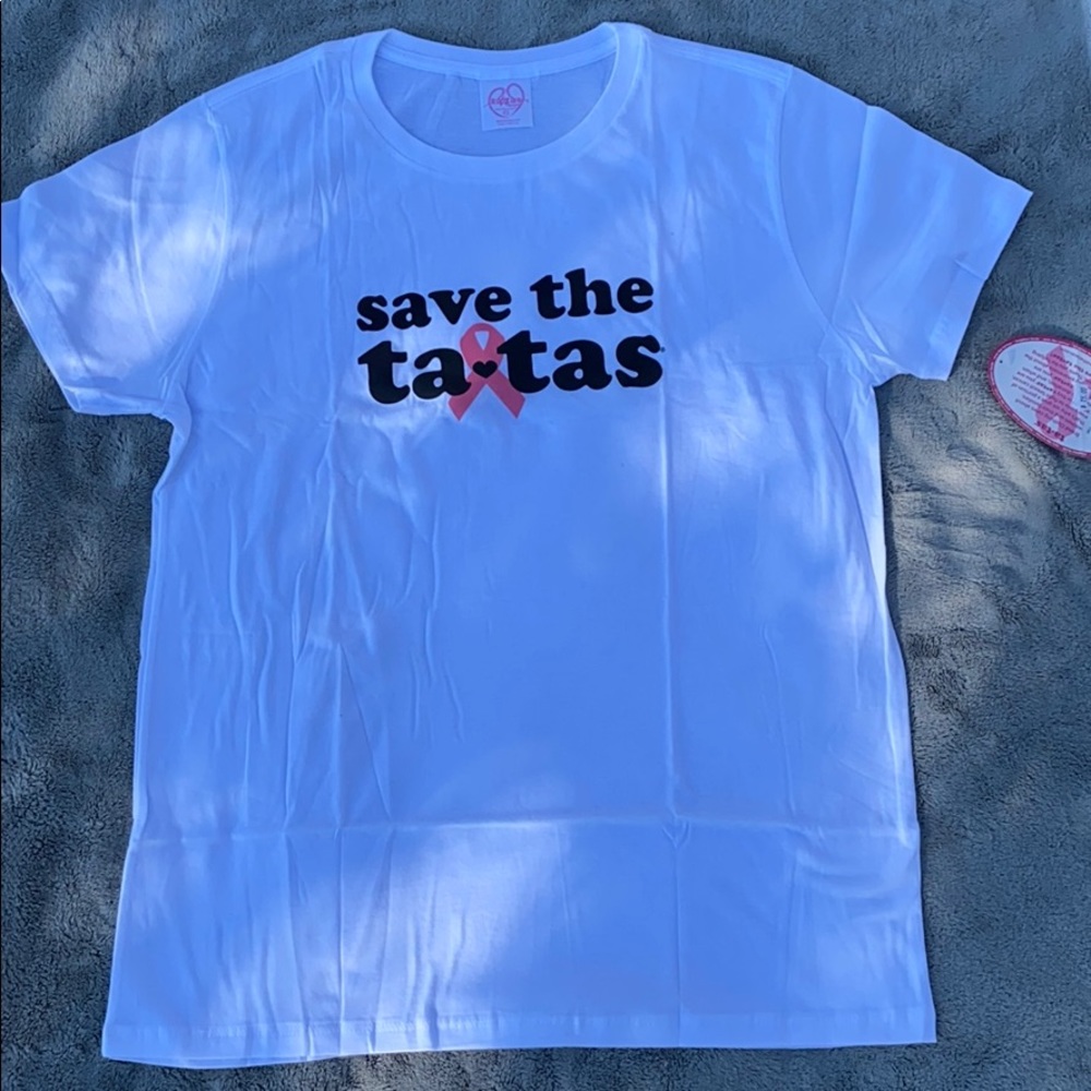 Save the tatas t-shirt in white